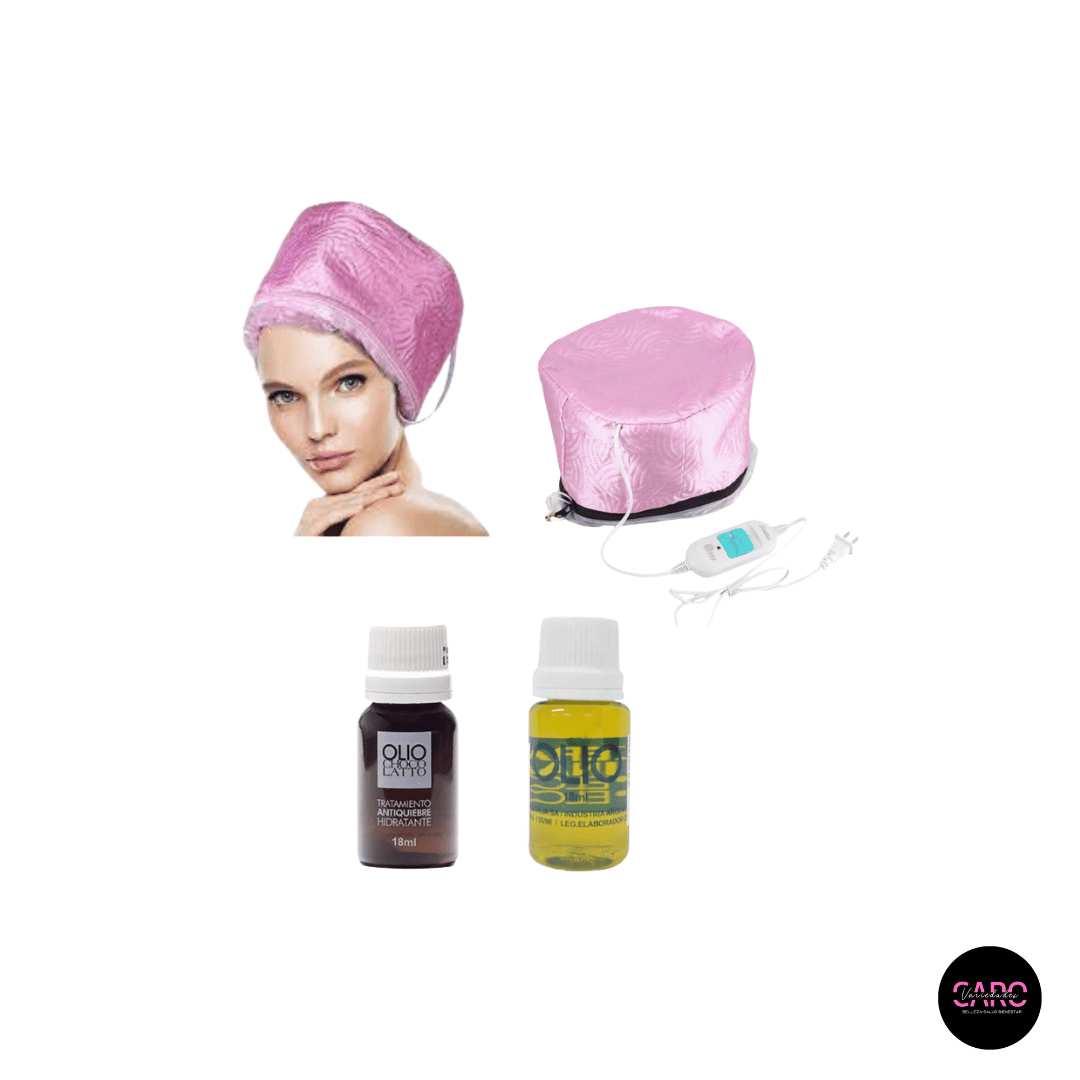 Set De Gorro Termico Electrico + Ampollas De Keratina Olio + Olio Chocolate Set De Gorro Termico Electrico + Ampollas De Keratina Olio + Olio Chocolate